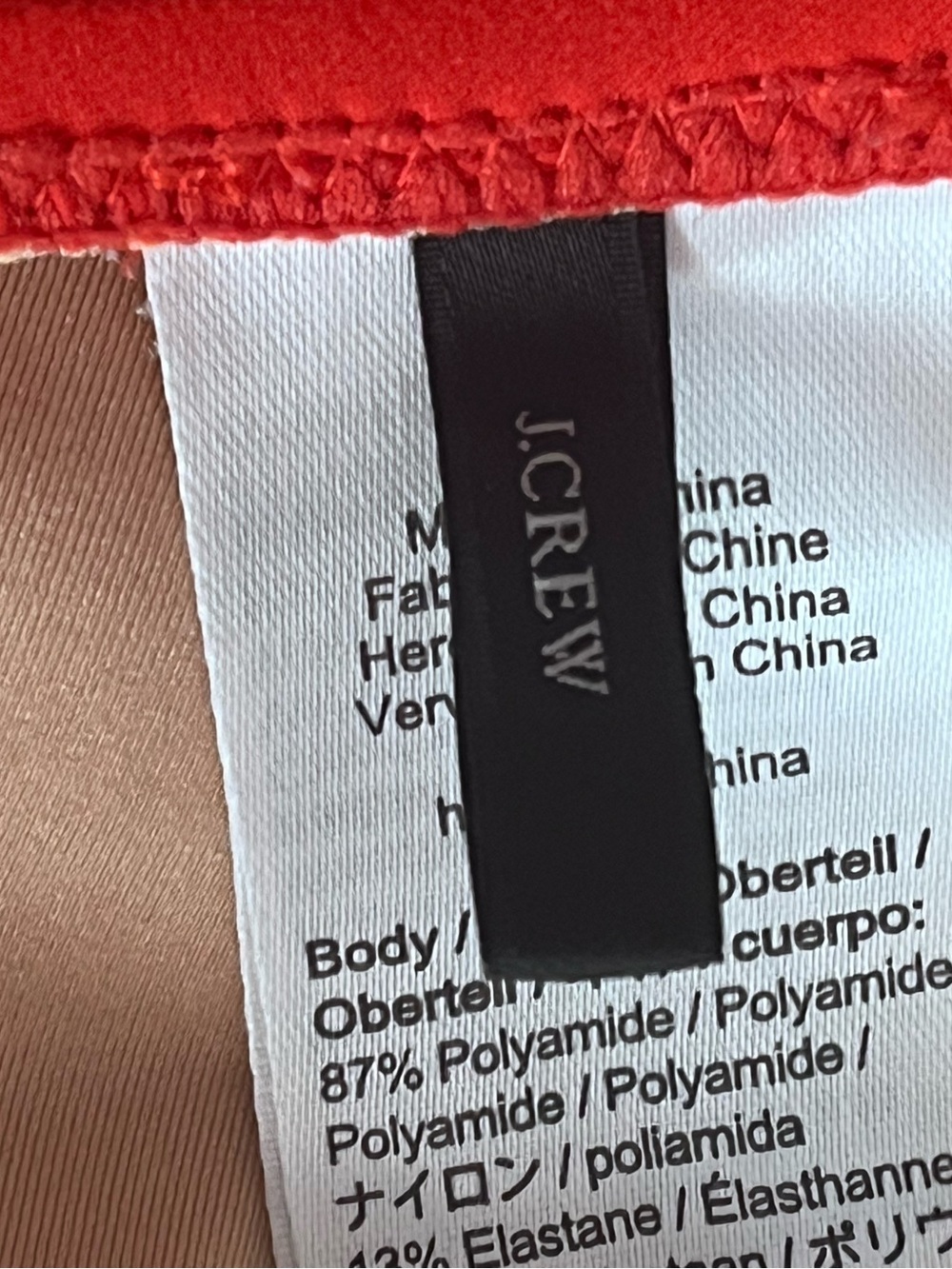 J Crew Red One Shoulder Bow Tie Swimsuit Size 10 One Piece Preppy Beach Pool - Picture 6 of 9
